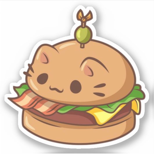 Cat Burger 2 Sticker (Voorkant)
