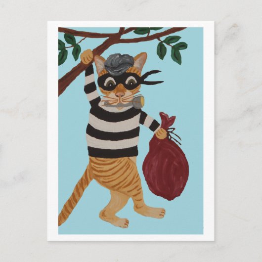 Cat Burglar Briefkaart (Voorkant)