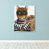 Cat Burglar Canvas Afdruk (Insitu (Houten vloer))