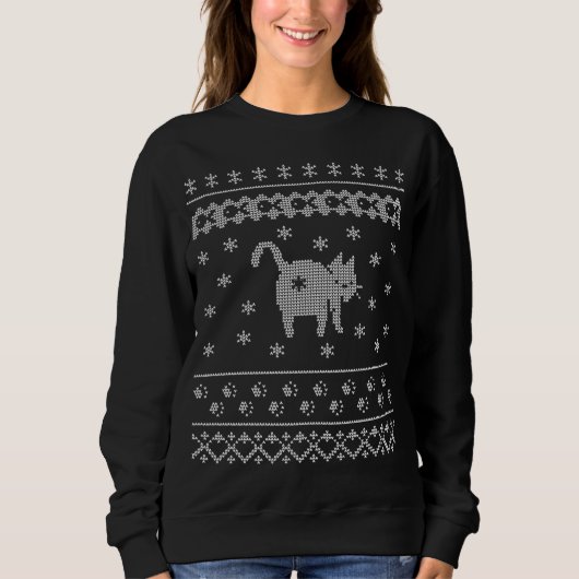 Cat Butt Winter Holiday Ugly Sweater Pat (Voorkant)