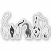 Cat Butts Custom-Cut Vinyl Stickers (Voorkant)
