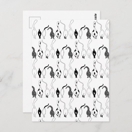 Cat Butts Pattern Briefkaart (Voorkant / Achterkant)
