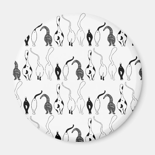 Cat Butts Pattern Magneet (Voorkant)