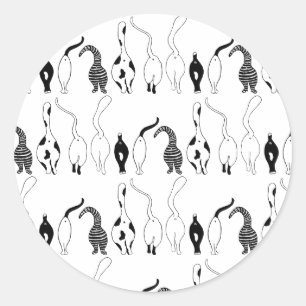 Cat Butts Pattern Ronde Sticker