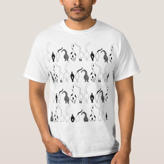 Cat Butts Pattern T-shirt (Voorkant)