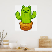 Cat cactus catcus poster (Keuken)