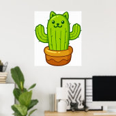 Cat cactus catcus poster (Thuiskantoor)