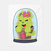 Cat Cactus Fleece Deken (Voorkant)