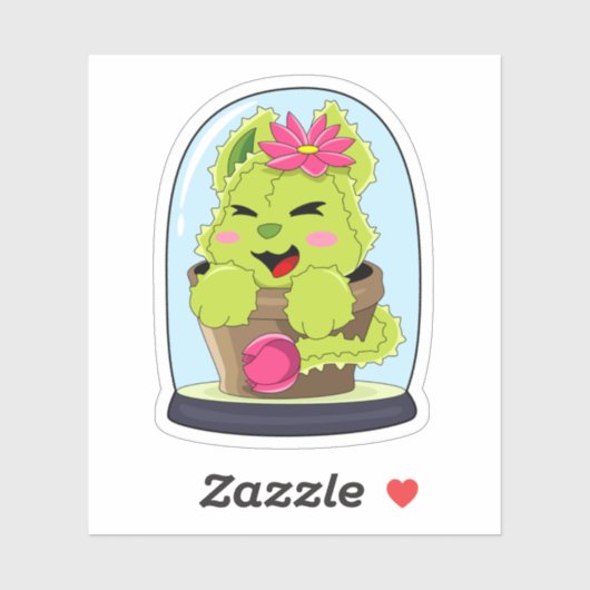 Cat Cactus Sticker (Vel)