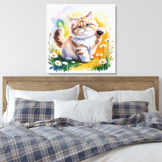Cat Canvas Afdruk (Insitu (Slaapkamer))