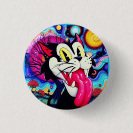 CAT CARTOON RONDE BUTTON 3,2 CM