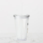 Cat Cartoon Tekening Tabby Katten Elegant Script Acryl Drinkbeker (Rechts)