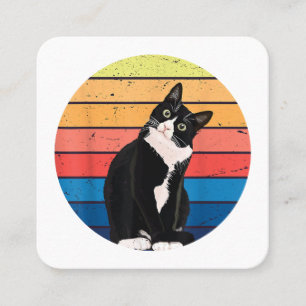 Cat Cat Cat Cat Retro-kleuren voor Dierenvrienden Vierkante Visitekaartje