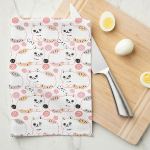 Cat Cat Cat Cute Pattern Theedoek