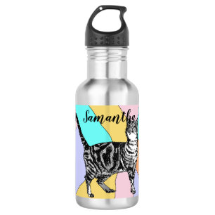 Cat Cat Cats Pets Girls Pastel Water Flacon Waterfles