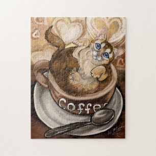 Cat Cat Coffee Art Legpuzzel