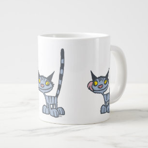 Cat Cat Cool Grey Cartoon Cat Jumbo Mok