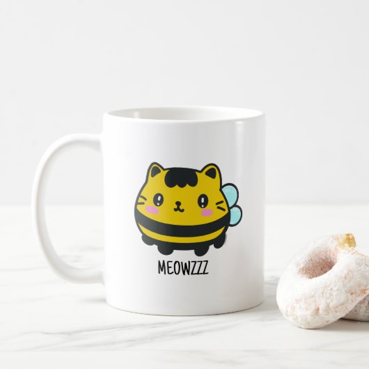 Cat Cat Cute Bumblebee Koffiemok (Met donut)