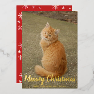 Cat. Cat. Meowy kerstGold Folie Feestdagenkaart