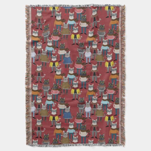 Cat Cat Pattern Deken (Voorkant Verticaal)