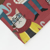 Cat Cat Pattern Fleece Deken (Hoek)