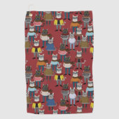 Cat Cat Pattern Golfhanddoek (Voorkant)