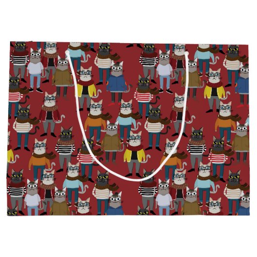 Cat Cat Pattern Groot Cadeauzakje (Achterkant)