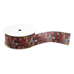 Cat Cat Pattern Grosgrain Lint
