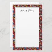 Cat Cat Pattern | Jouw namen toevoegen Briefpapier (Voorkant / Achterkant)