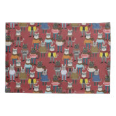 Cat Cat Pattern Kussensloop (Achterkant-Links)