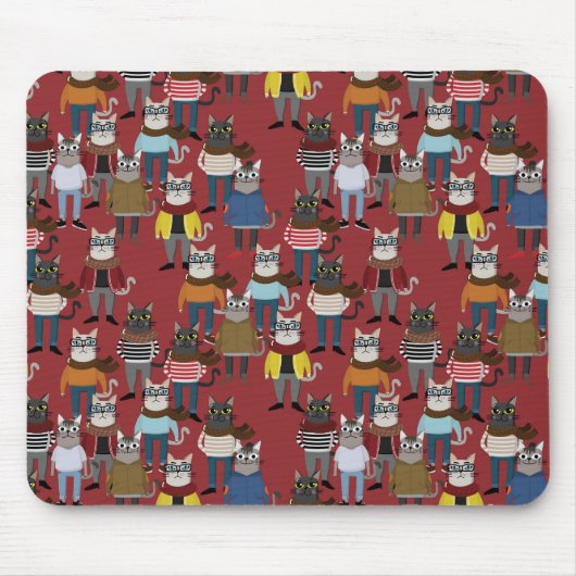 Cat Cat Pattern Muismat (Voorkant)