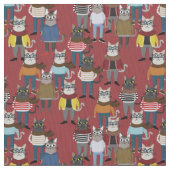 Cat Cat Pattern Stof (Close Up)