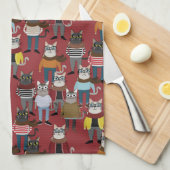 Cat Cat Pattern Theedoek (Quarter Fold)