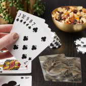 Cat Cat Photo Monogram Cute Tabby Pokerkaarten (Insitu)