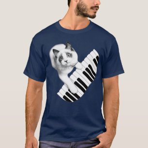Cat Cat Spelling Piano T-shirt