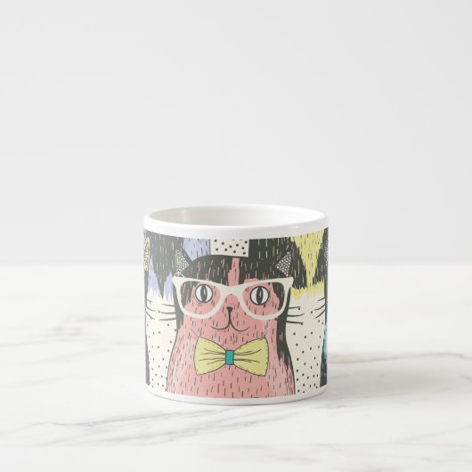 Cat Cats Cats Cute Pattern Espresso Kop (Voorkant)