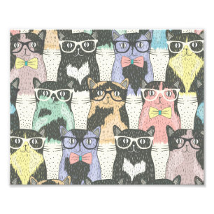 Cat Cats Cats Cute Pattern Foto Afdruk