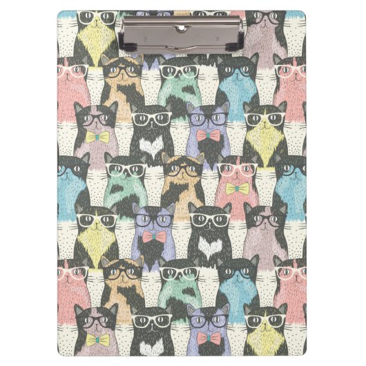 Cat Cats Cats Cute Pattern Klembord (Voorkant)
