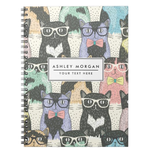 Cat Cats Cats Cute Pattern Notitieboek (Voorkant)