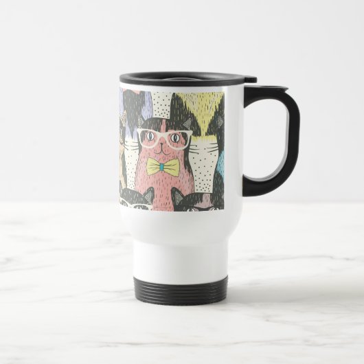Cat Cats Cats Cute Pattern Reisbeker (Rechts)