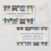 Cat Cats Cats Cute Pattern Visitekaartje (Voorkant / Achterkant)