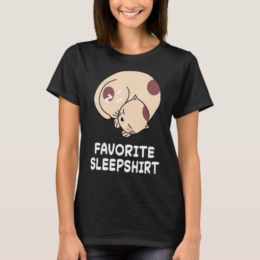 Cat Cats Nap Sleeping Sleep Pajama Pajamas Nightgo T-shirt (Voorkant)