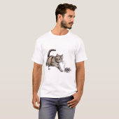 Cat Chasing Mouse Funny Animal Hunt T-Shirt (Devant entier)
