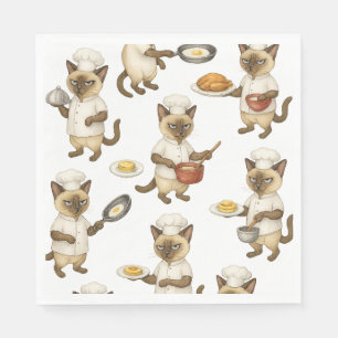 Cat Chef kookt het ontbijt Servet
