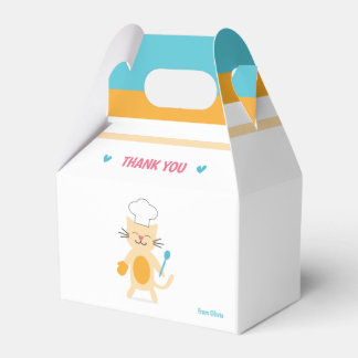 Cat Chef Personalized Kids Favor Box Bedankdoosjes