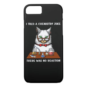 Cat Chemistry Teacher Funny No Reaction Joke iPhone 8/7 Hoesje