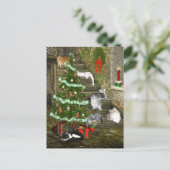 Cat Christmas Feestdagenkaart (Staand voorkant)