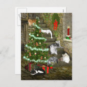 Cat Christmas Feestdagenkaart (Voorkant / Achterkant)