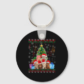 Cat Christmas Funny Ugly Women Men Merry Gift Sleutelhanger (Voorkant)