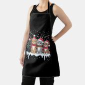 Cat Christmas Light Reindeer Santa Cat Lover Schort (Insitu)